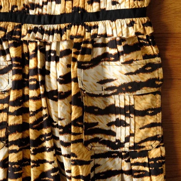 D&G Dolce & Gabbana Tiger Print Utility Cargo Mini Dress IT 42 Brown Yellow Y2K - Picture 5 of 12